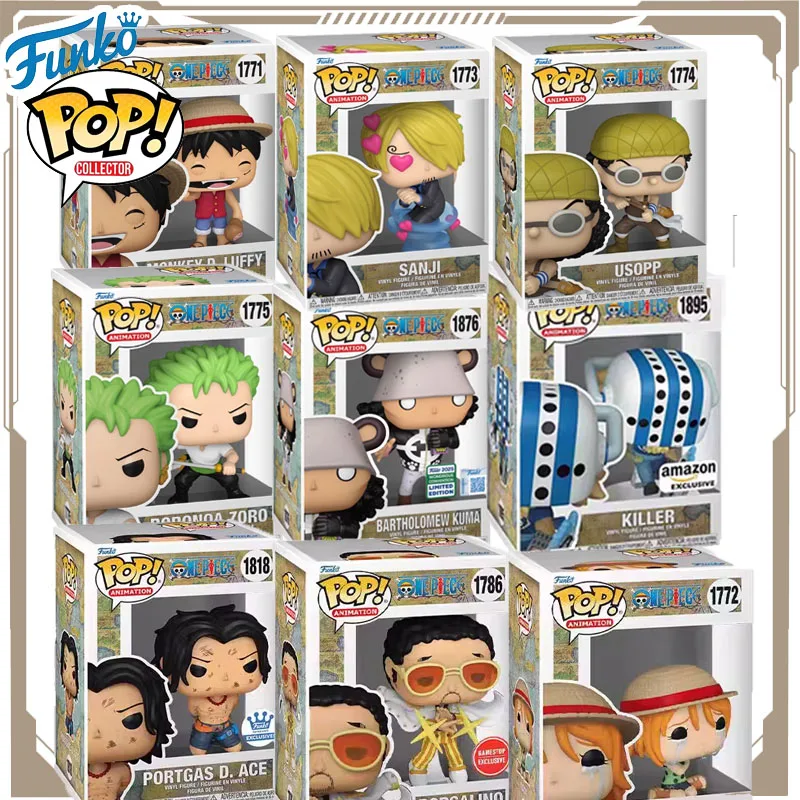 

Funko Pop Original ONE PIECE Anime Figure Luffy Zoro Usopp Kira Action Figure Toys for Boys Girls Kids Gift Model Ornaments