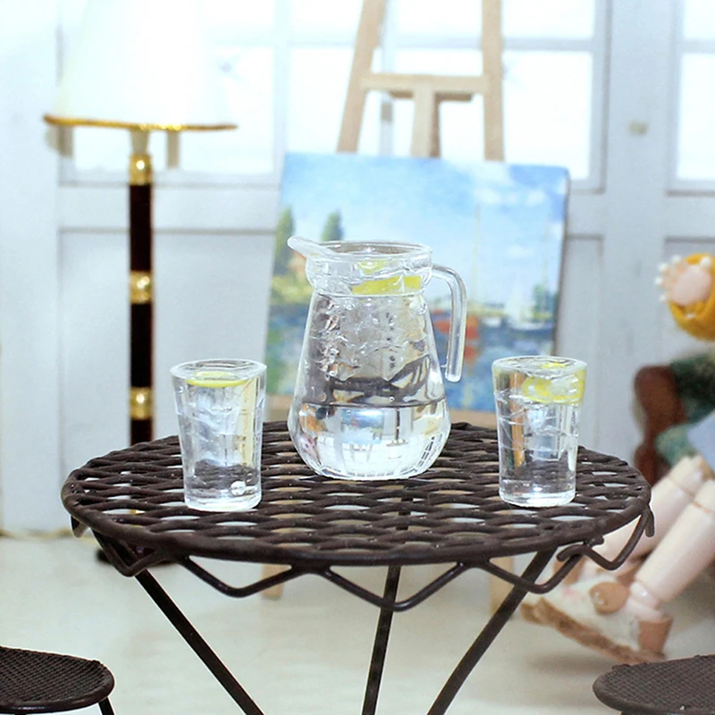 Puppenhaus Miniatur Essen Zitrone Saftkrug Tasse für Puppenhausmöbel