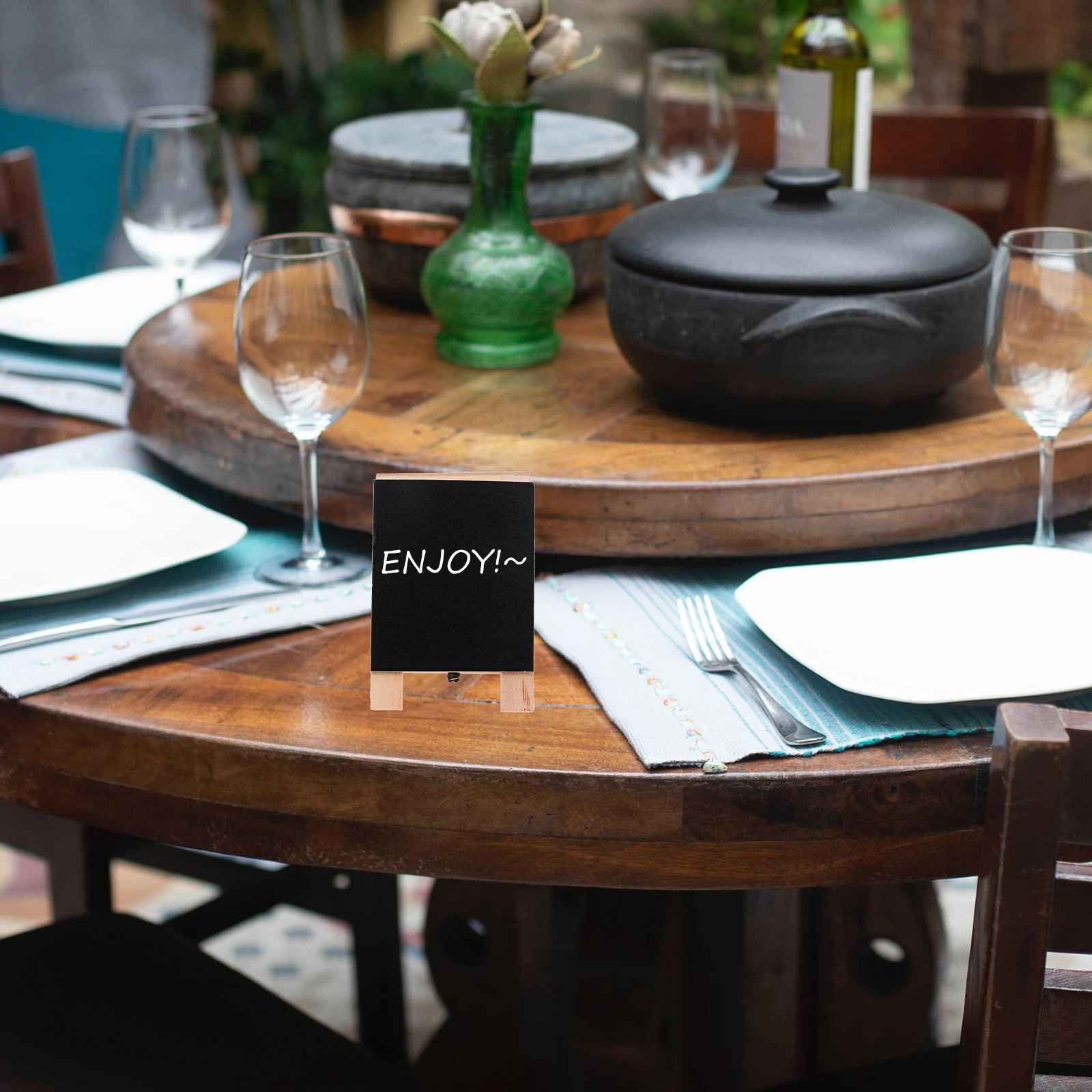 1Pcs Wooden Tabletop Chalkboard Sign Stand Base Double Sided Clean Home Office Use Mini Chalkboard Mini Blackboard