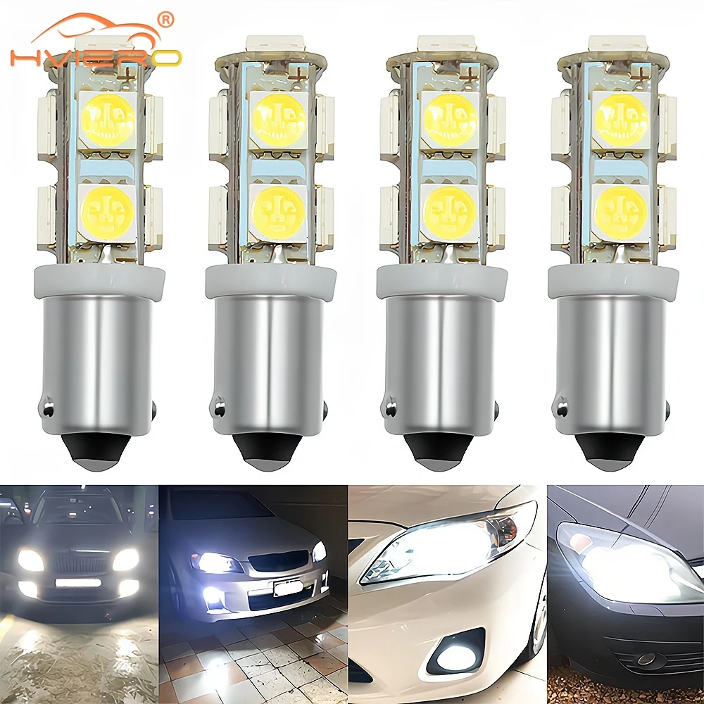 

4X Car License Plate Light White T4w 9Smd Ba9s 5050 Door Steering Brake Signal Bulb Rear Led Modification Accessories Universal