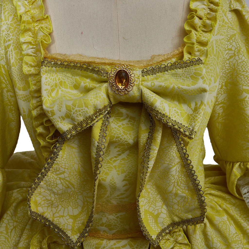 마리 앙투아네트 바로크 코트 옐로우 로코코 식민지 조지아 코스프레 의상 볼 가운 중세 르네상스 드레스