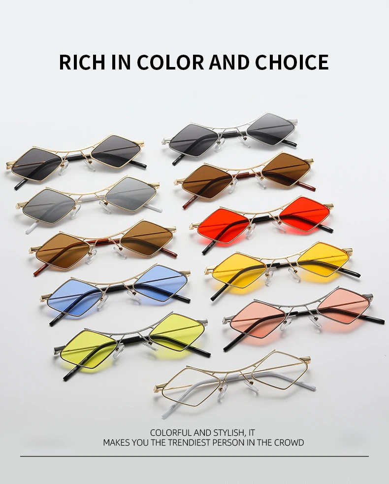 New Fashion Vintage Irregular Small Frame Sunglasses Women's Metal Frame Polygonal Sunglasses Men's очки солнечные женские