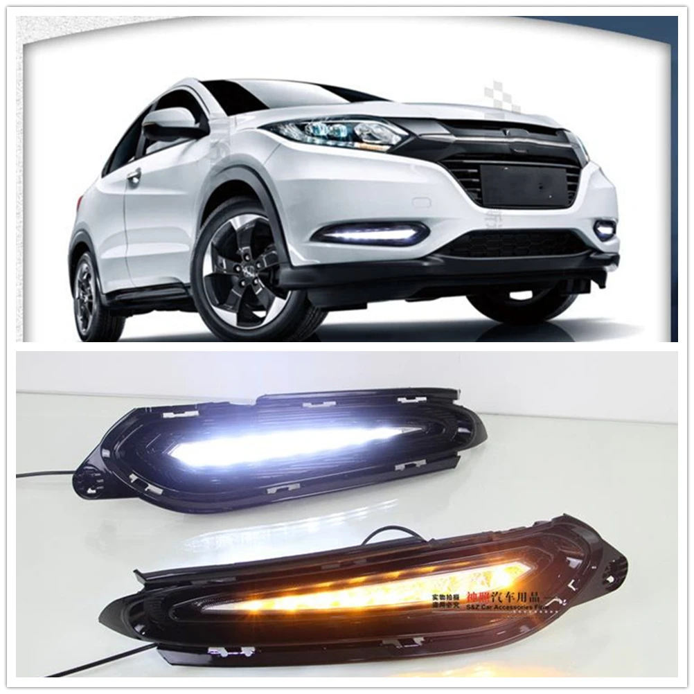 

For Honda HRV Vezel 2015-2018 LED Daytime Running Day Light Car Front Bumper Fog Lamp Air Vent Intake Turn Signal Indicator Bulb