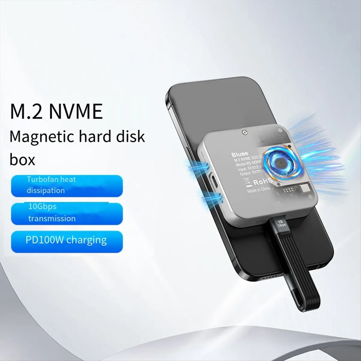 Super Sale 8-in-1 M.2 SSD Enclosure USB C Hub Adapter 10Gbps HDMI-Compatible USB-C 3.2&USB-A 3.2 M.2 NVME 2230 SATA SSD 2TB