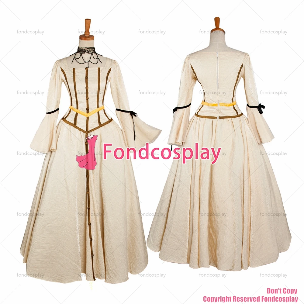 fondcosplay Beige Gothic Punk champagne Dress Medieval Victorian Rococo Gown Cosplay Costume Custom-made[G1168]