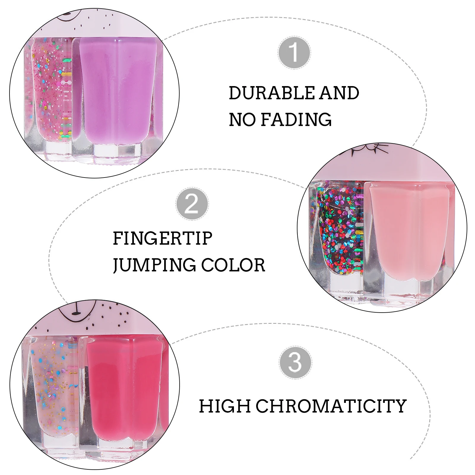 

3Pcs Nail Polish Set Bright Color Easy Apply Super Resistance Perfect Gift for Women Manicure Nail Polishes