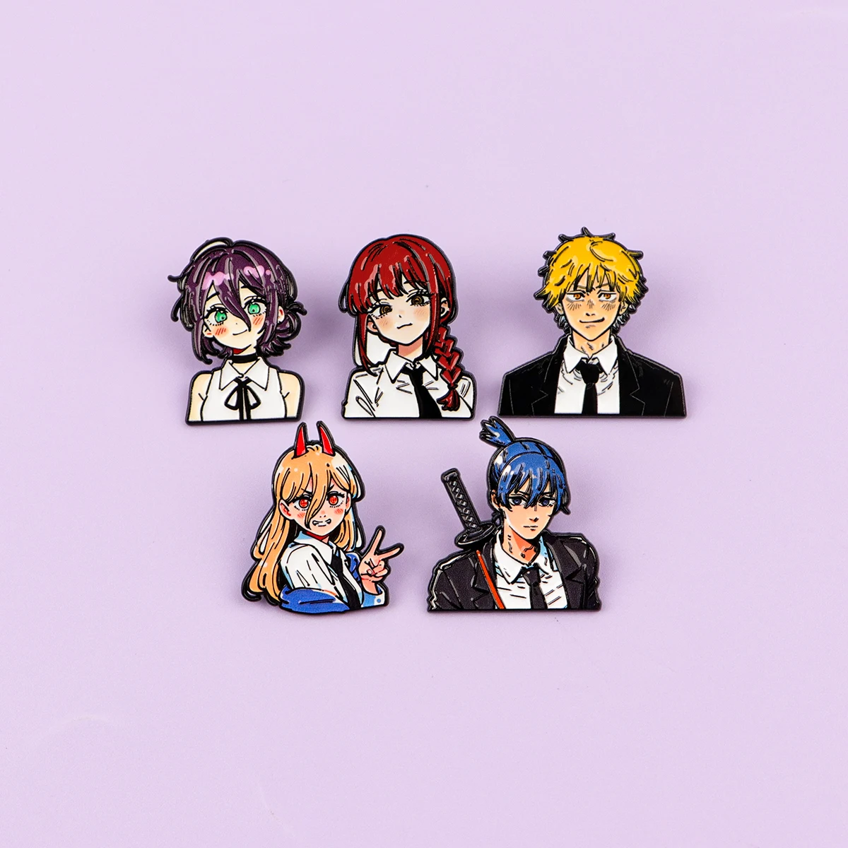 Lot de 5 épingles en émail stylées, broches de dessin animé et manga pour manteau, badges de revers tendance pour femmes et hommes, bijoux, cadeau pour fans