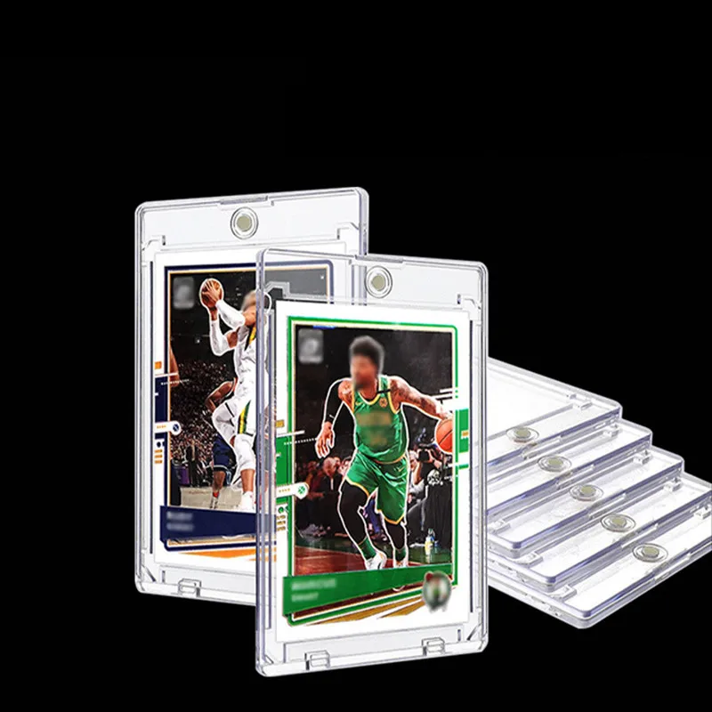 35PT Magnetische Halter Sammelkarten Schutz Hartplastik Hüllen Vitrine Baseball Sport Acryl Karte Display Stand