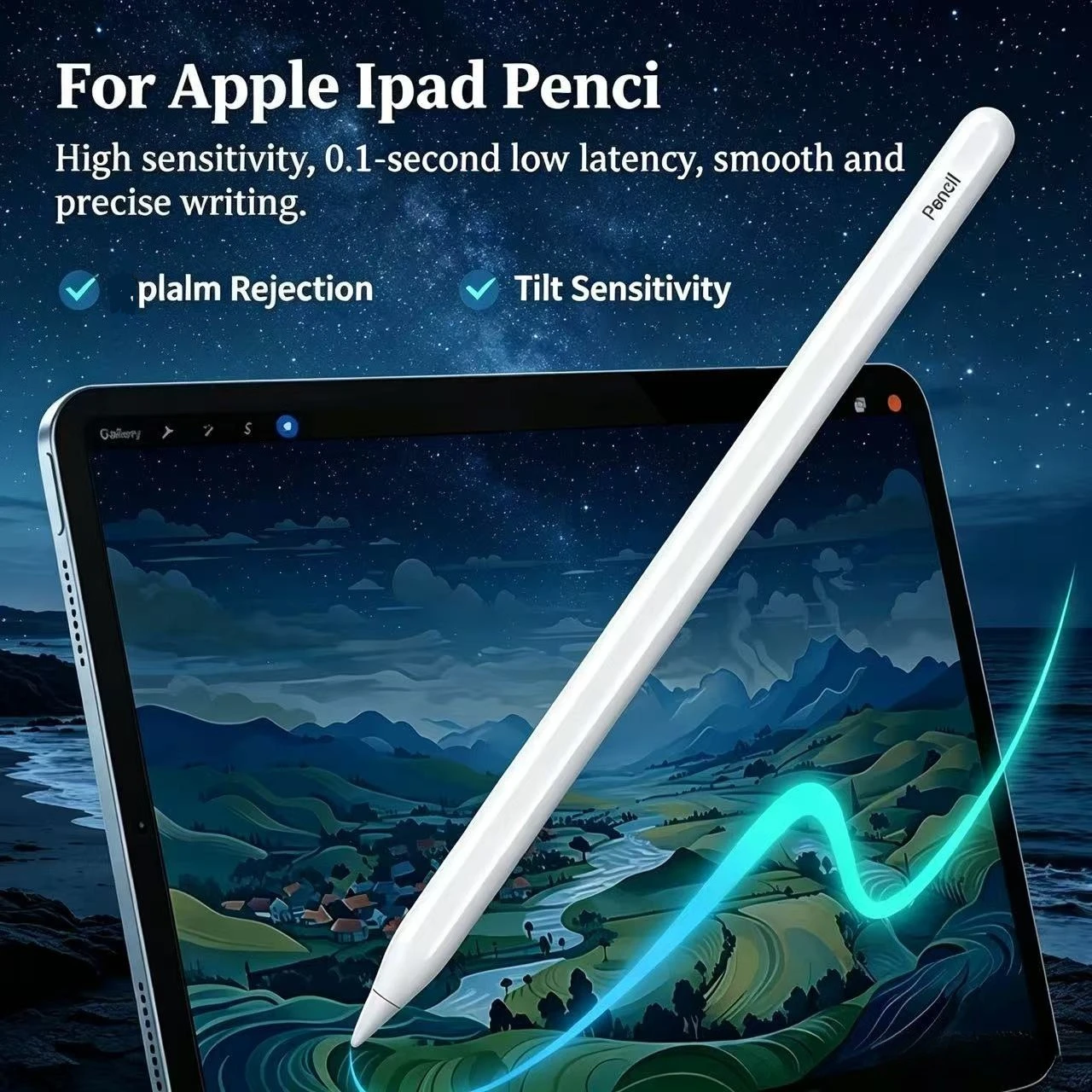 For IPad Pen Bluetooth Stylus for IPad A16 11th Pro 13 M4 Air 4 5 Pro 11 12.9 Tilt Sensitivity Palm Rejection Touch Screen Pen