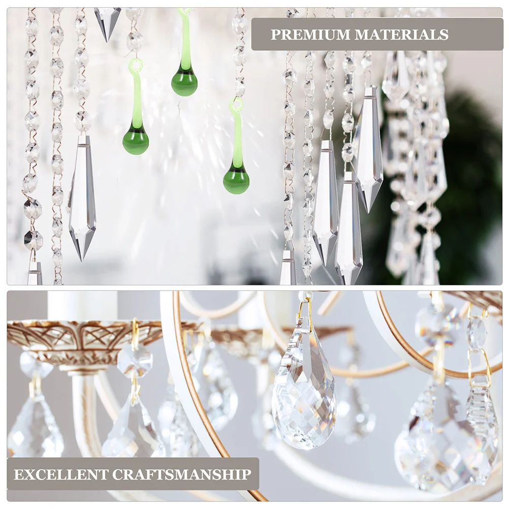 

6Pcs Crystal Pendant Hanging Chandelier Drops Clear Prism Decorations for Home Wedding Garden Lighting Ornament