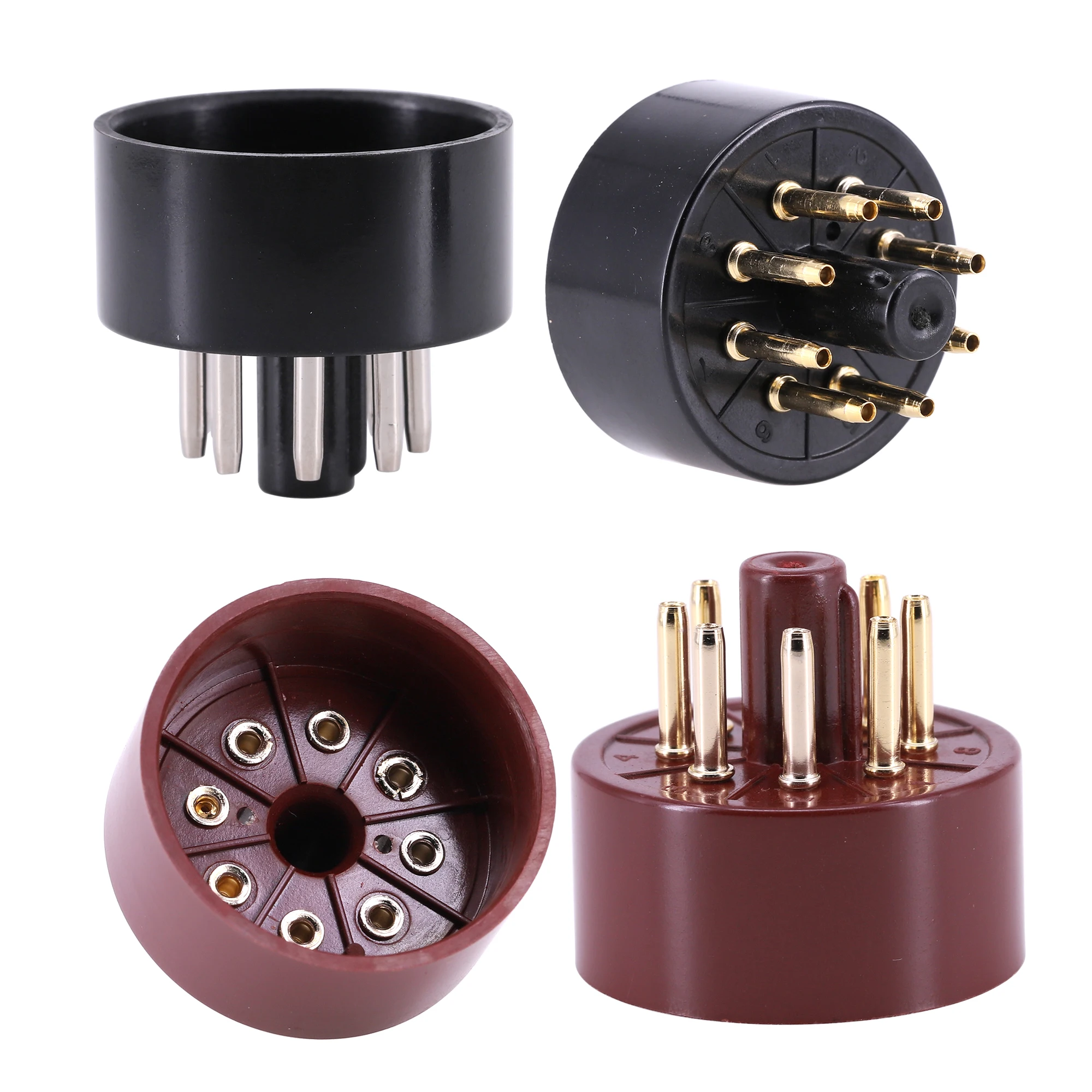 8Pin gniazdo rury S8AES bakelitu podstawa rury dla KT88 KT66 6550 EL34 GZ34 wzmacniacz lampy elektronowej rocznika Audio HIFI DIY