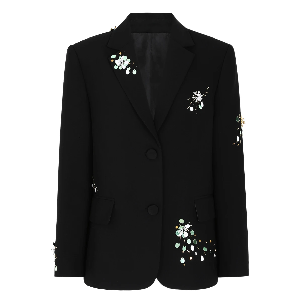 Spring And Autumn New Fashionable Women's Temperament Professional Heavy Industry Nail Bead Long Sleeve Piece Suit Top Coat