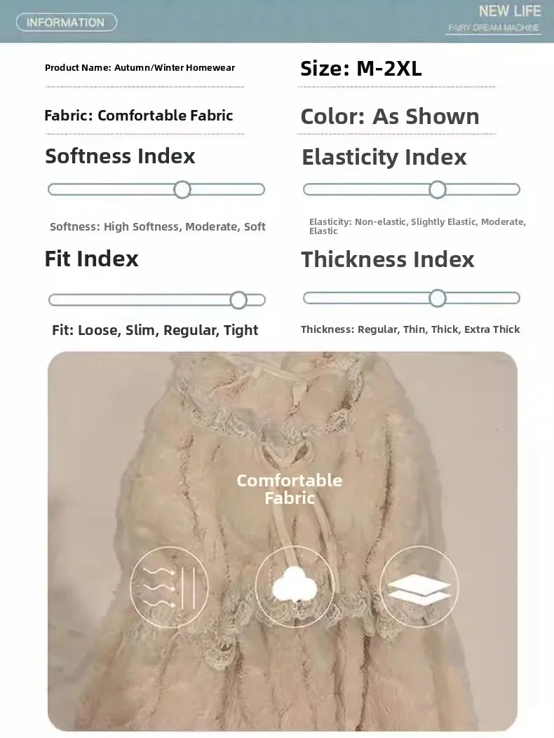 Princess Style Fleece Lined Flannel Sleepwear Set Women's Thickened Winter Autumn Spring Coral Fleece Home Clothes Suit