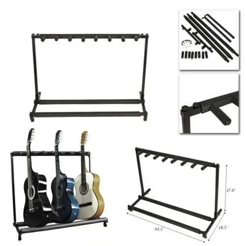 7 Guitar Stand Seven Instrument Display Rack Folding Nice Quality