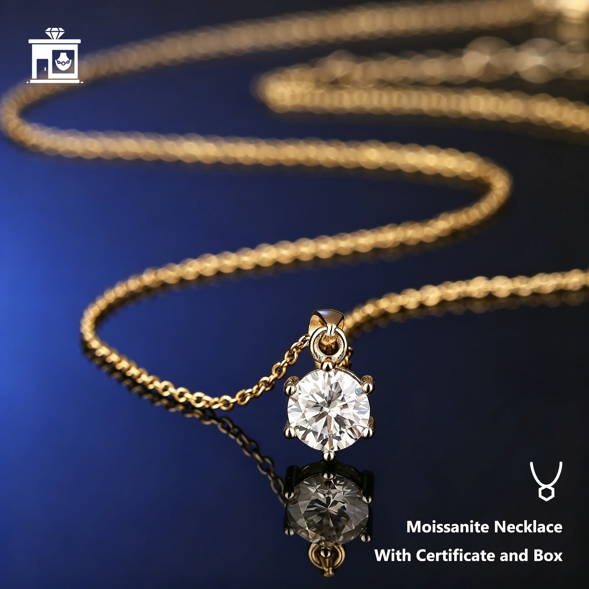 S925 Silberkette mit GRA-Zertifikat Moissanit für Damen und Herren als Geschenk für Jahrestag, Hochzeit, Verlobung – Detail 13