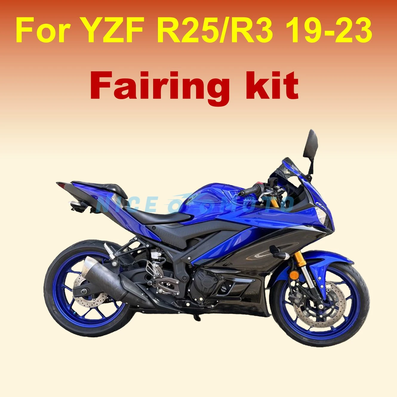 For YAMAHA YZF R3 2019 2020 2021 2022 2023 YZF-R25 YZF-R3 YZF R25 Blue Black Bodywork Motorcycle Protection Fairing kit