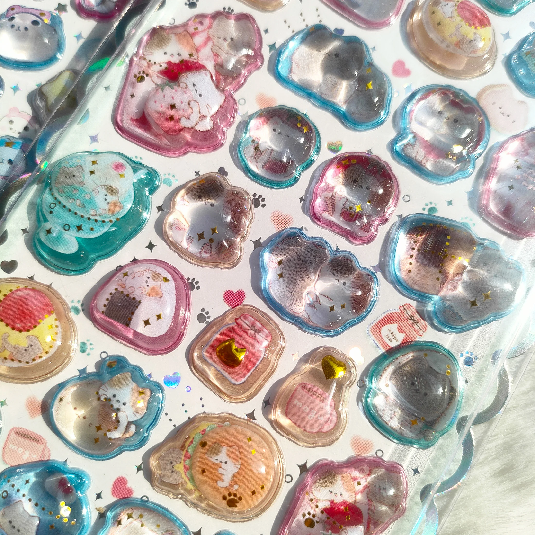 ملصقات ألماس كريستالية ثلاثية الأبعاد - شارات لطيفة لتخفيف الرسوم المتحركة مقاومة للماء للأطفال هدايا مكافآت للمجلة والحرف اليدوية