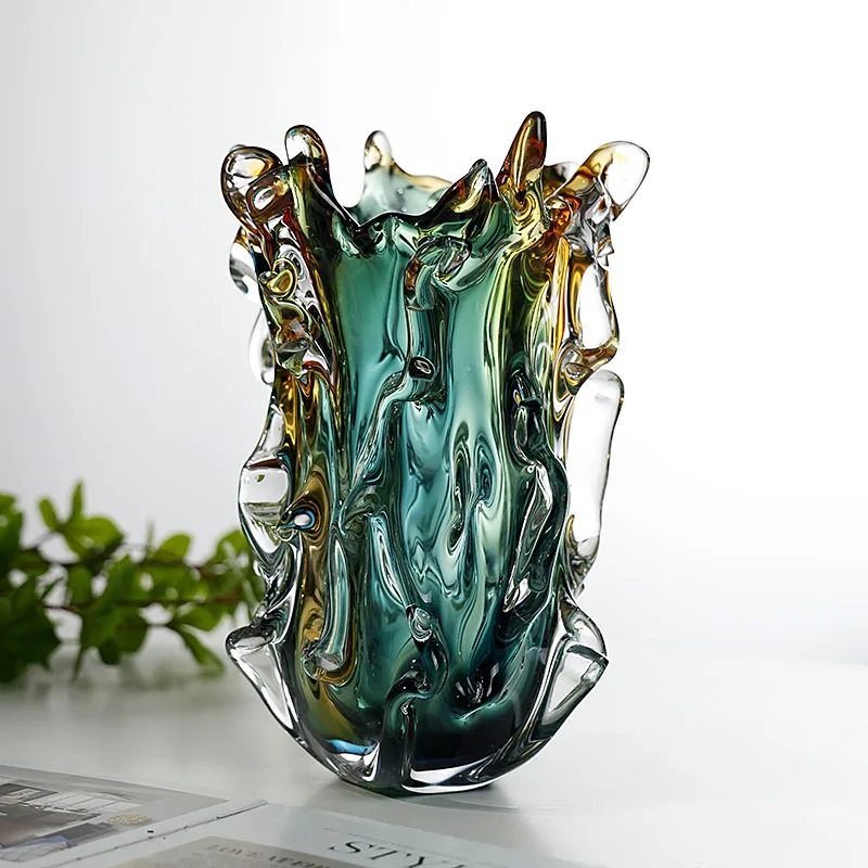 

Light luxury art high sense handmade glazed vase creative ornament living room entrance dining table home light luxury flower ar