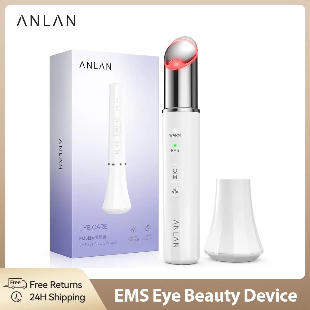 ANLAN Dispositivo de belleza para ojos EMS Masajeador de ojos microcorriente Quitar las bolsas de los ojos y las ojeras. Instrumento de masaje de