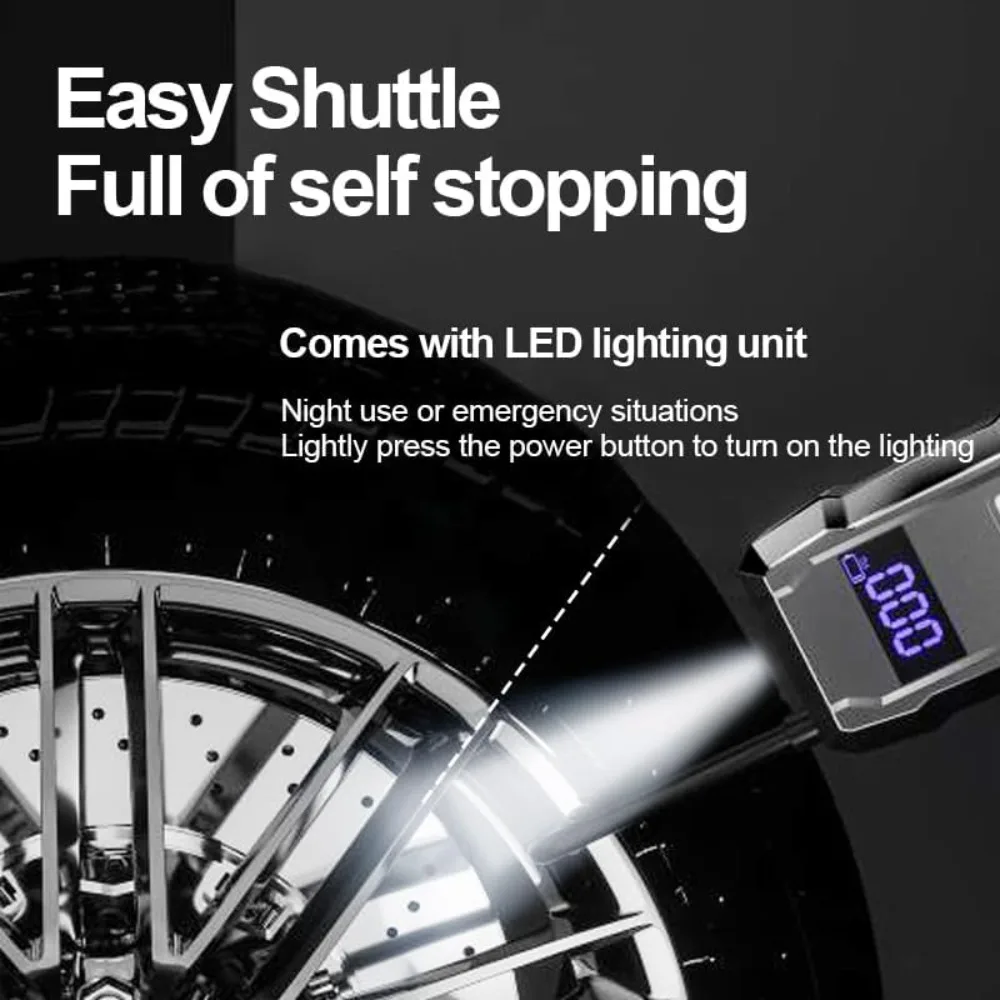 ปั๊มลมพกพาสำหรับสิ่งที่เป่าลม, เครื่องเติมลมยาง 150 PSI แบบพกพาสำหรับรถยนต์, รถจักรยานยนต์, จักรยาน, ปั๊มลมไร้สาย