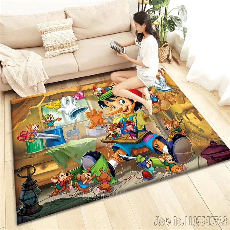  Pinocchio Baby Rug Carpets 80x120cm Decor for Bathroom Kids Floor Mat Living Room Children's Bedroom Sofa