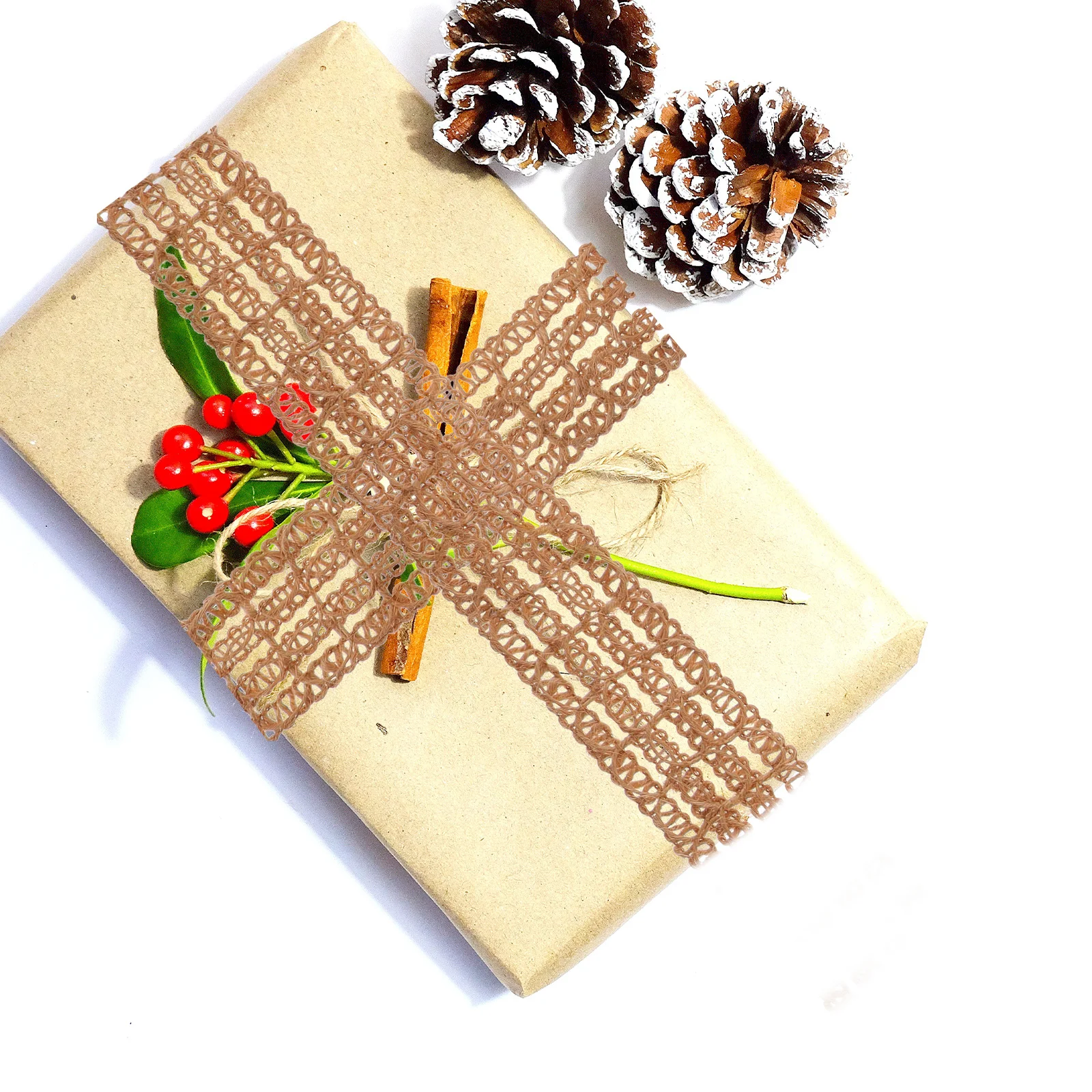 

8 Rolls Jute Burlap Ribbon Rustic Natural Fabric for Holiday Gift Packaging Wear-Resistant Decorative Ribbon Shower