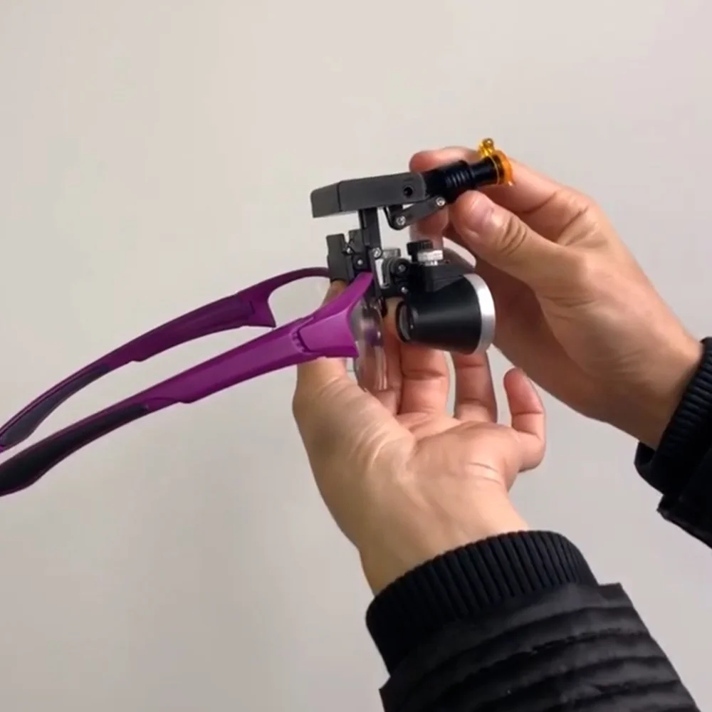 치과 Loupes 2.5/3.5X 돋보기 실험실 의료 확대 쌍안 돋보기 헤드 라이트 전조등 5W 별도로 천 포장