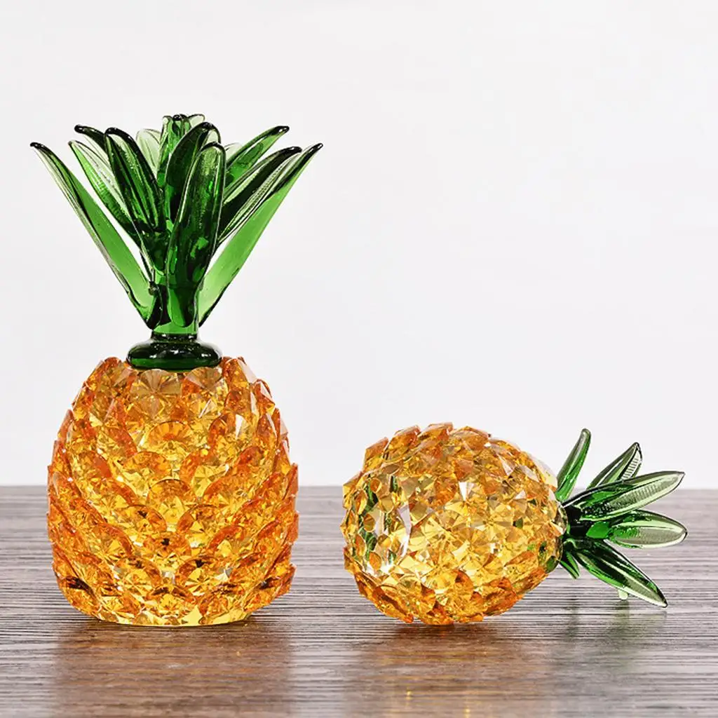 Nordic Crystal Pineapple Ornament Handmade Fengshui Figurine Statue Bedroom