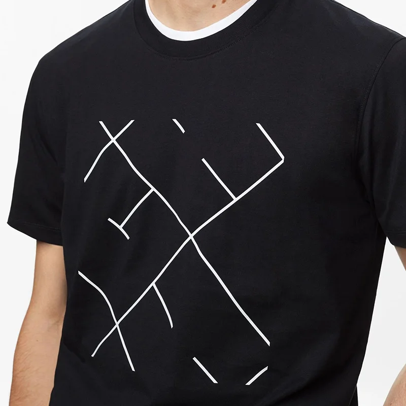 Haut classique à manches courtes pour hommes, pur coton, col rond, conception de lettres, polyvalent, commpiedmont, nouvelle mode