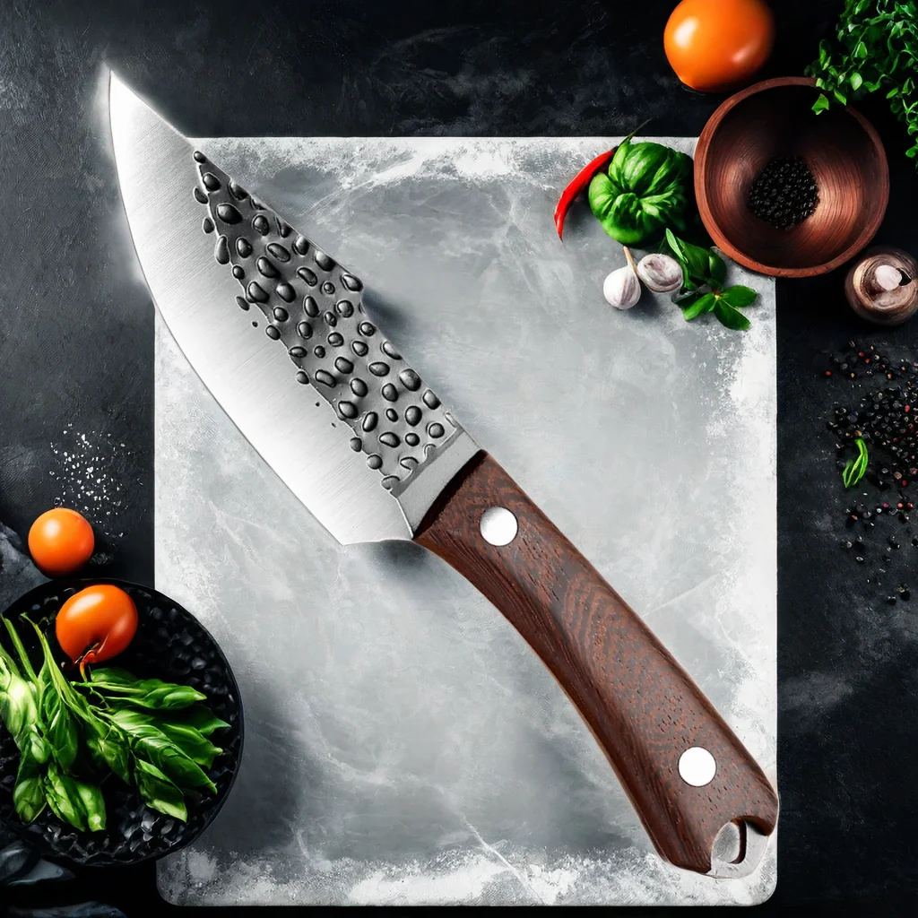 Stainless Steel Boning Knife Meat Cleaver Kitchen Knife Handmade Forged Chef\'s Knife for Household Wooden Handle Butcher Knife