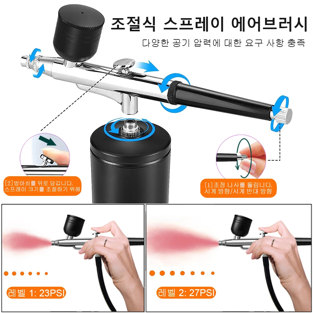 Airbrush Nail Art Painting Kit with Compressor Mini Airbrush for Nail Art Cake Painting Portable Hand Sprayer Gun Airbrush Nail