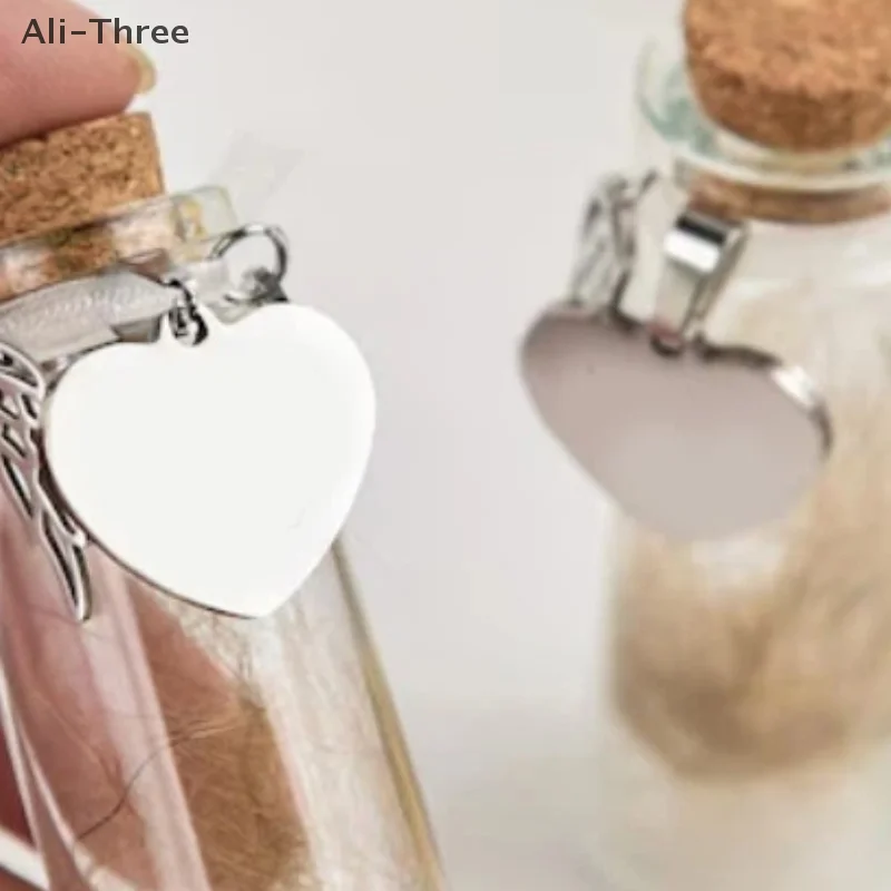 1 قطعة زجاجة تذكارية للحيوانات الأليفة لشعر الحيوانات الأليفة الكلاب القطط الفراء زجاجة تذكار تخزين مع 3 اكسسوارات الفضة الحيوانات الأليفة جرة تذكارية الحاويات #1