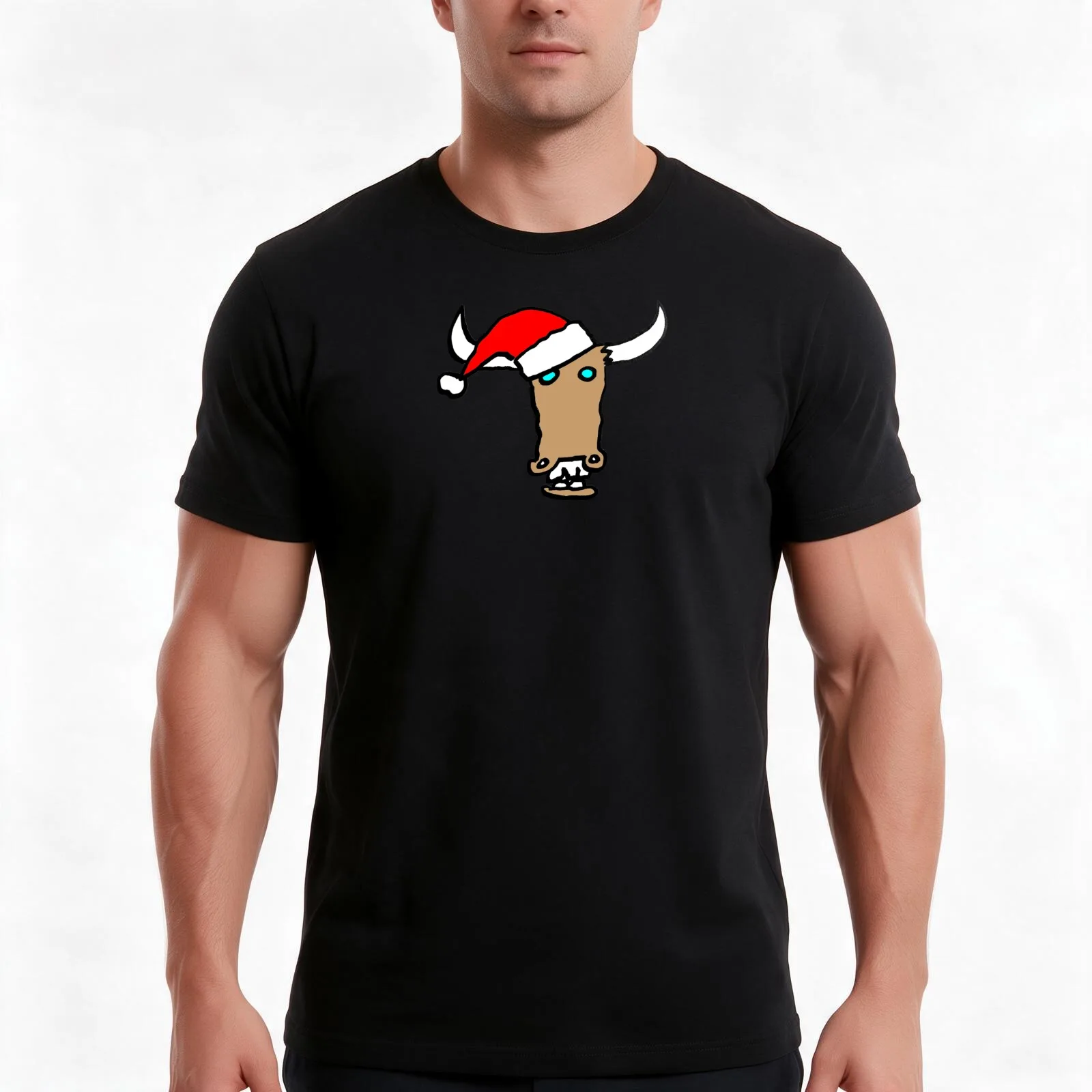 Moory Christmas T-Shirt, Summer Casual Cotton Tee, Oversized Streetwear Tops, Vintage Graphic Print, Loose Fit Short Sleeve