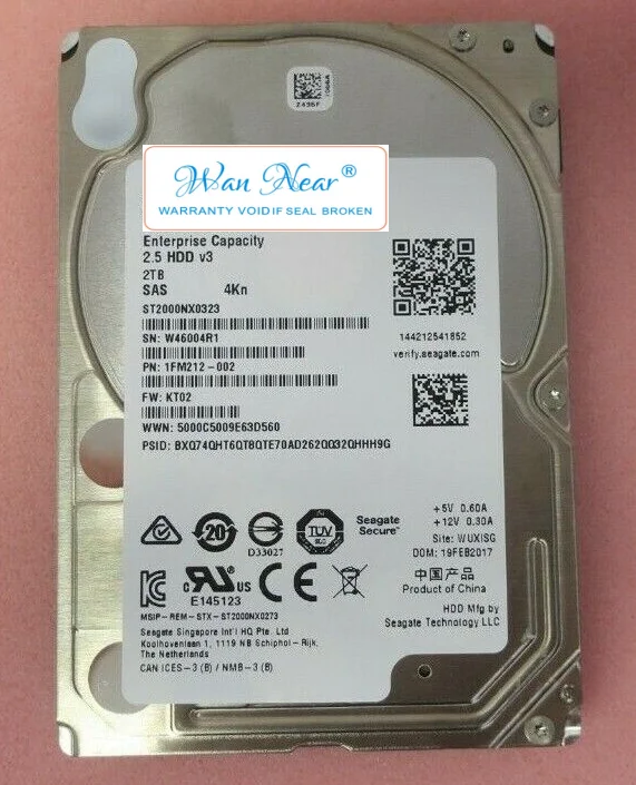 

For Seagate 2TB 7.2K SAS 12Gb/s 4Kn Enterprise 2.5" Hard Drive HDD ST2000NX0323