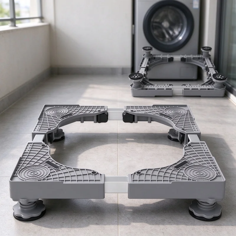 Heavy Duty Height Adjustable Appliance Riser Stand, Elevator Support Base for Washing Machine, Dryer & Refrigerator