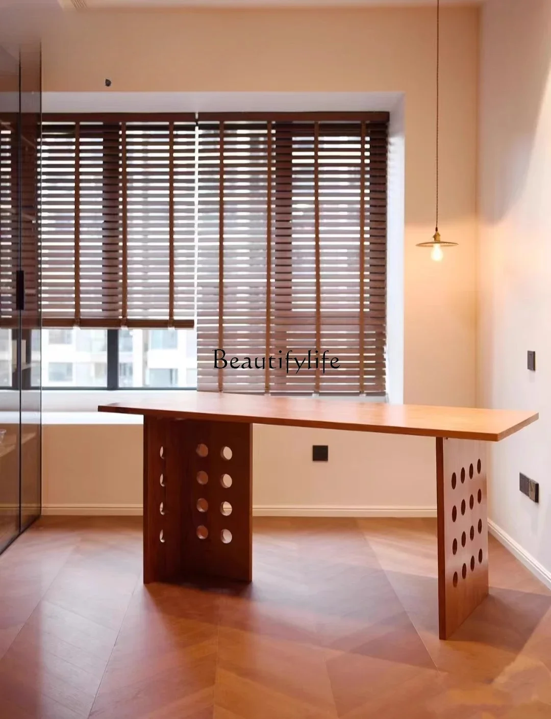 

Z.-Japanese simple solid wood dining table designer oak home writing desk boss desk workbench