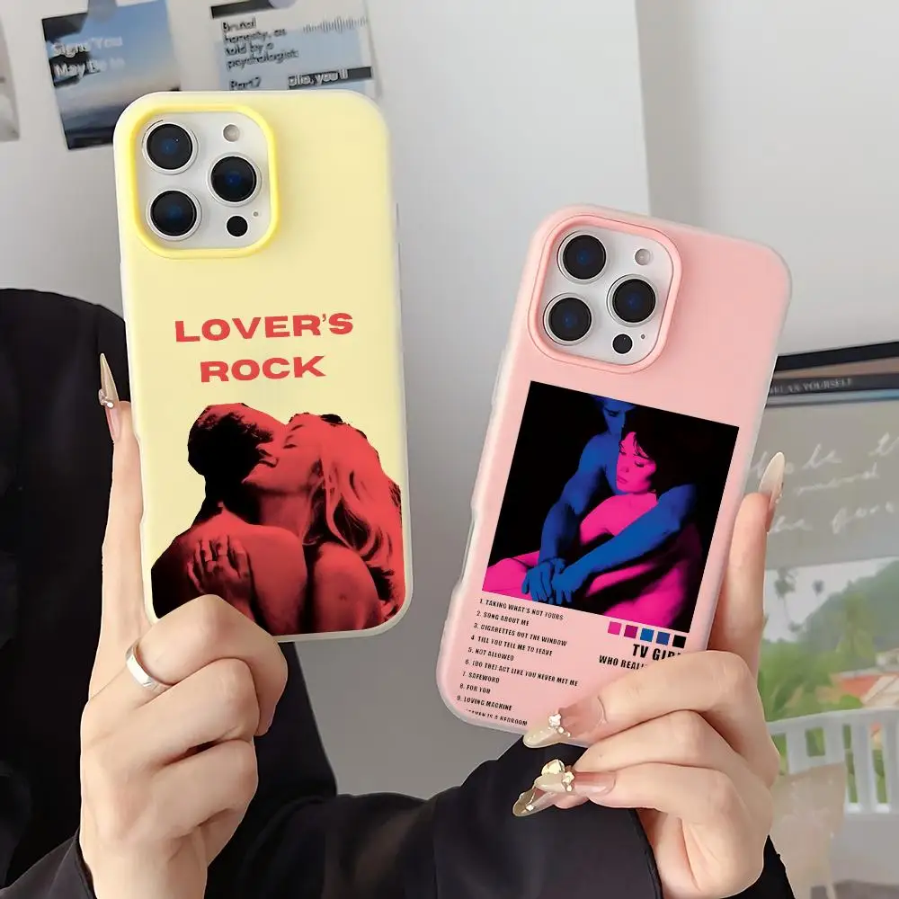 Funda para Teléfono T-Tv Girl Classic Singer Star Music Album, 2 en 1 Desmontable para iPhone 17-12, Transparente, Multicolor, con Ranura para Tarjetas, Suave