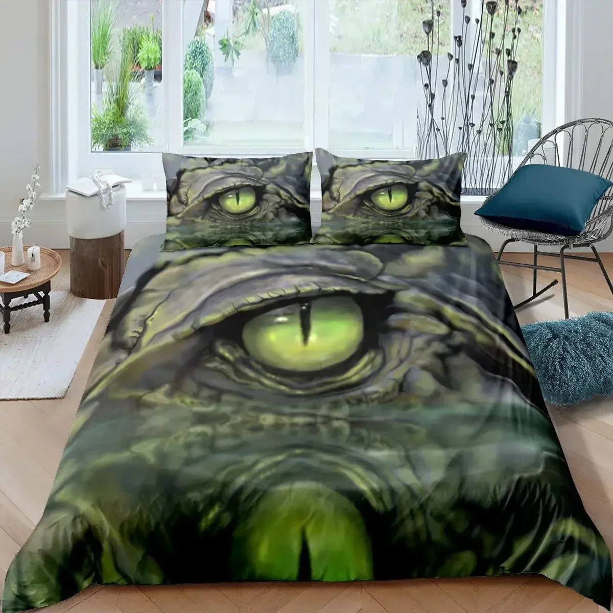 Luxury New 3D Print Crocodile Duvet Cover Set Wild Alligator Pattern Bedding Set Wildlife Style Horror Animal Theme Twin Cover