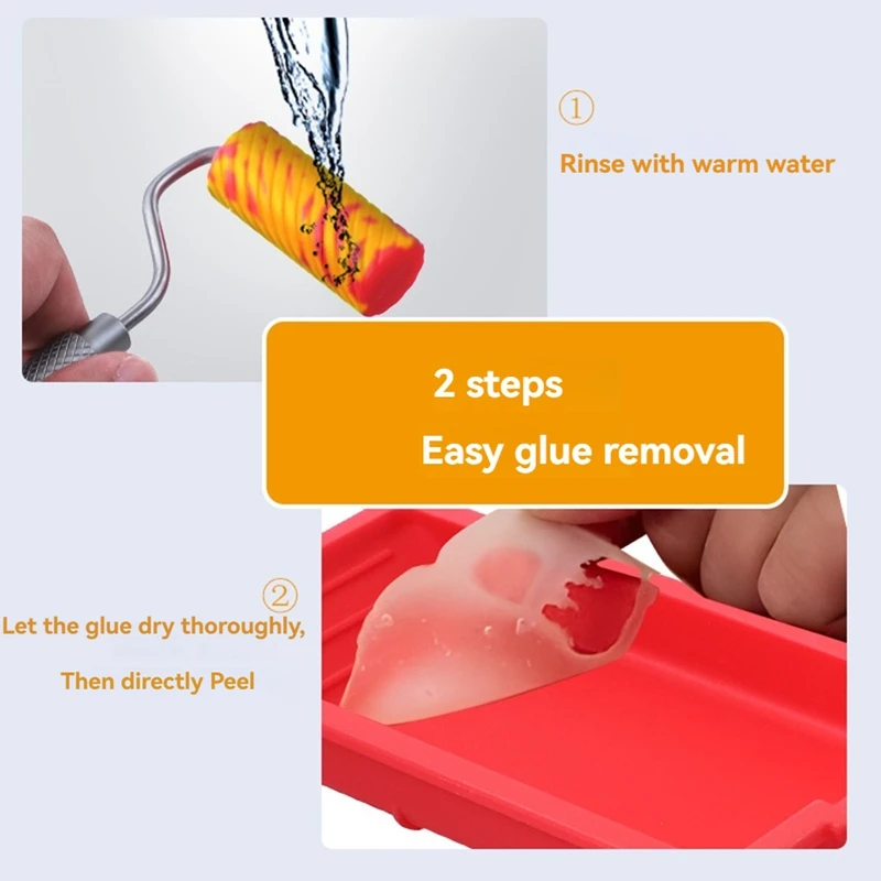 Mini rodillo de pintura de silicona, Kit de decoración de pintura, bandeja de rodillo de pintura pequeña para pintura de pared, cepillo de reparación, 48Mm