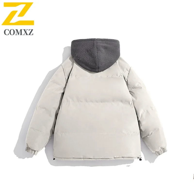 COMXZ 2025 New Padded Jacket M 8XL Plus Size Autumn Winter Hooded Warm Cold Proof Polar Fleece Padded Jacket Boys Winter Coat