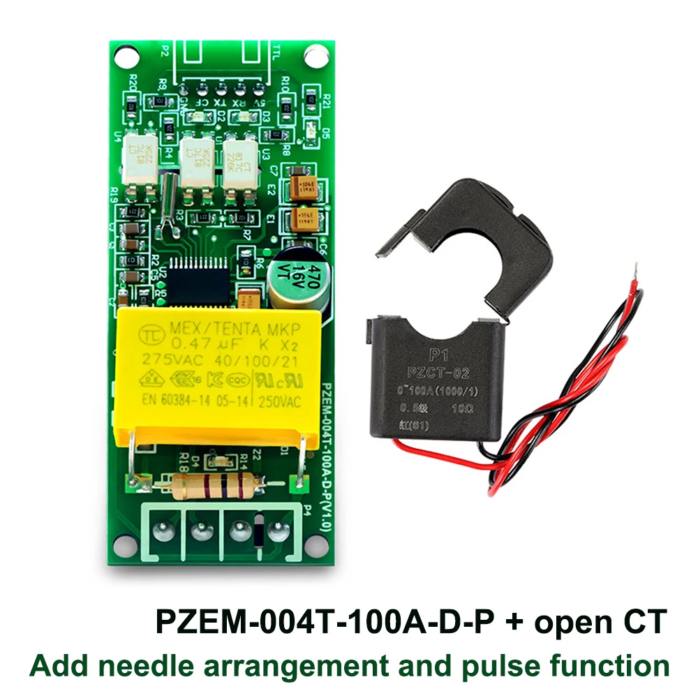 100A Digital Multifunction Meter PZEM-004T AC Watt Power Volt Amp Current Test Module For Arduino TTL COM2\\COM3\\COM4 80-260V