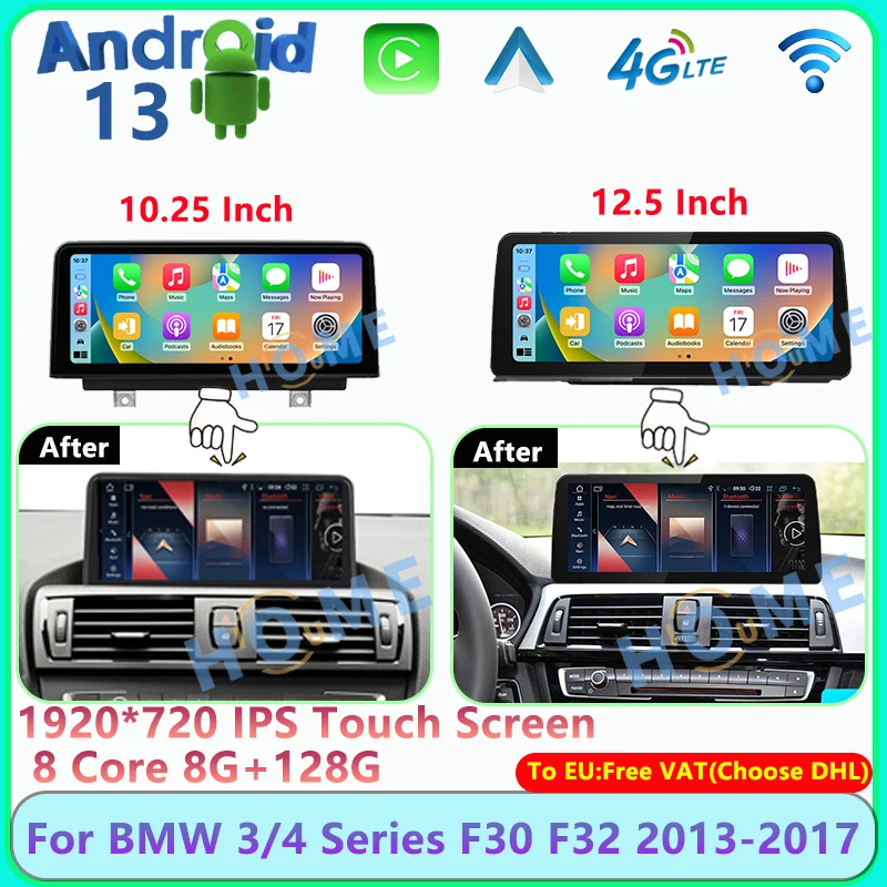 

12.3" 10.25" Android 13 For BMW F30 F31 F22 F32 F33 F36 Original NBT System Auto Radio Car Multimedia Player GPS Navigation 4G