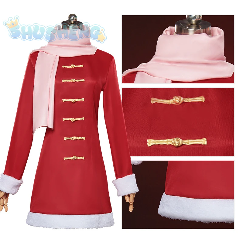 Kagura cosplay anime gioco Gintama costume inverno caldo cappotto di pelliccia sciarpa ragazza carina festa di Natale Kagura uniforme regalo s-xxxl