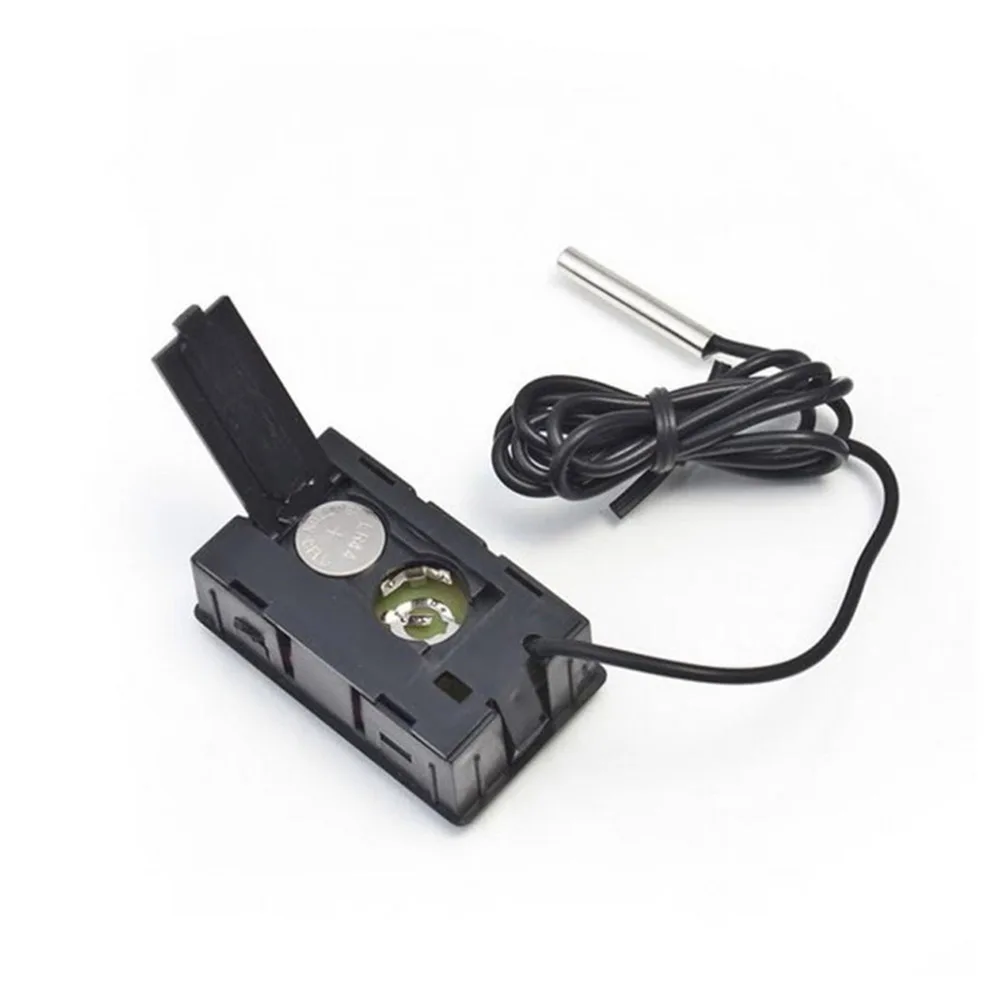 

2Pcs Electronic Digital Thermometer LCD Panel Inline Connection Durable Temperature Meter for Refrigerated Cabinet Display