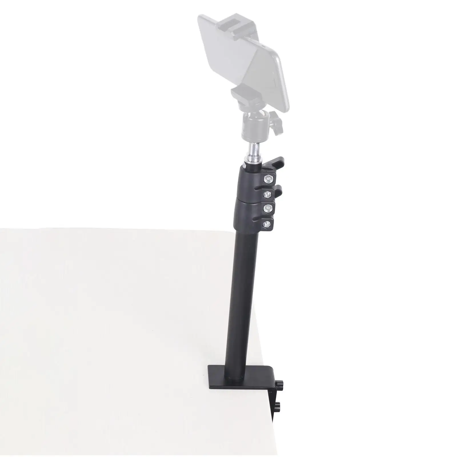 Adjustable Aluminum Alloy Camera Desk Mount with L Clamp for DSLR Camera and Video Light Stand