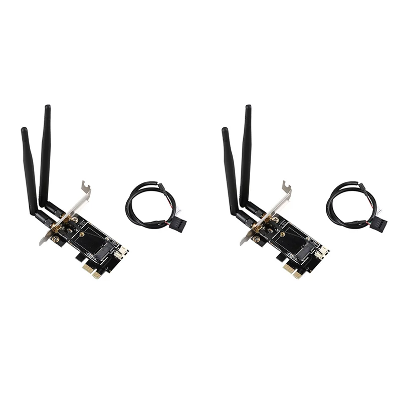 

2X настольный беспроводной Wi-Fi Bluetooth адаптер сетевой карты Pcie к M.2 адаптер Wi-Fi M.2 NGFF