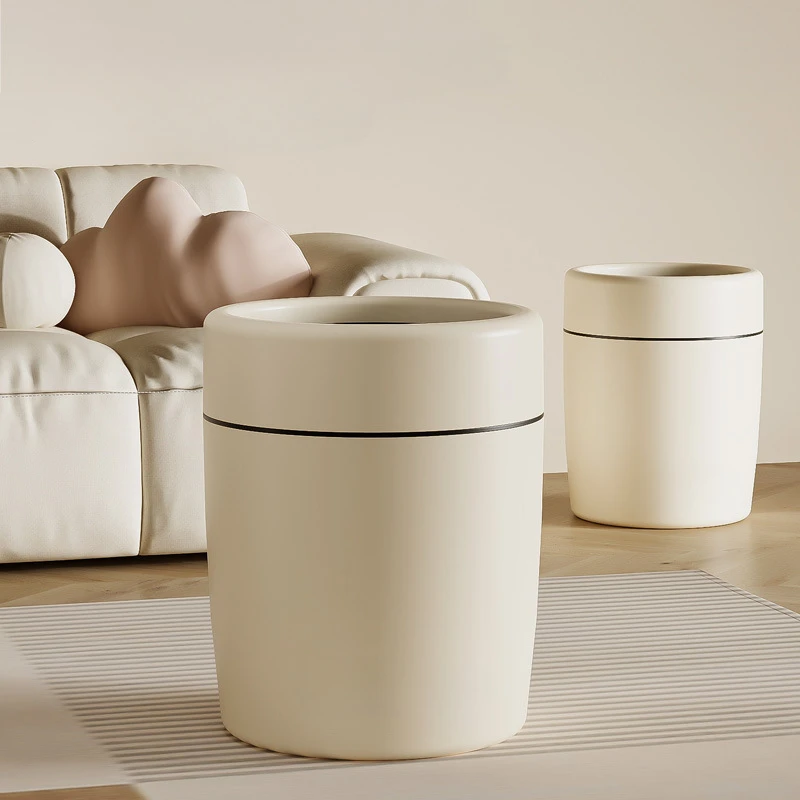 Wastebasket Household Large Size Without Lid Living Room Kitchen Bedroom Double Sanitary Bin Office with Pressure Ring Paper