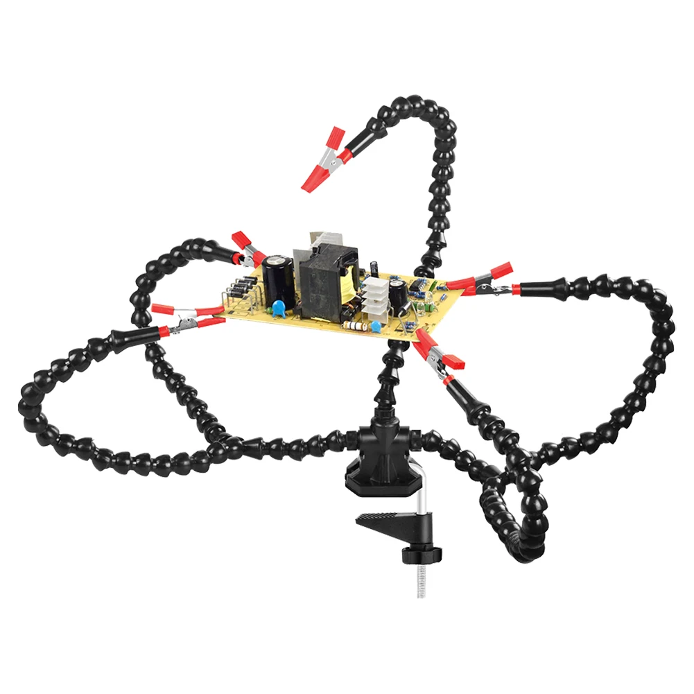Desk Clamp Soldering Third Hand Tool 3/4/5 Pcs Flexible Arms PCB Holder Stand Solder Stand for Electronics Repair Jewelry Hobby