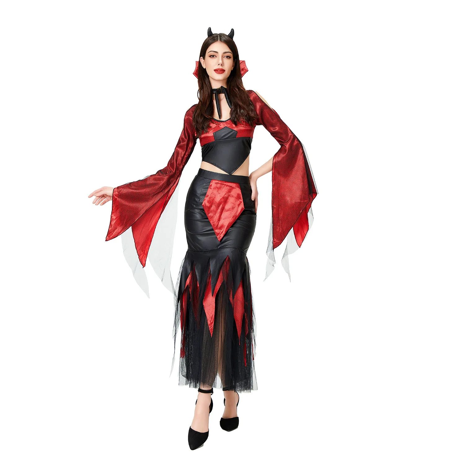 Sexy Koningin Kostuum Lange Dr Halloween Prestatiepak Slim Fit Traditioneel Toneelkostuum voor dames Chinese productie