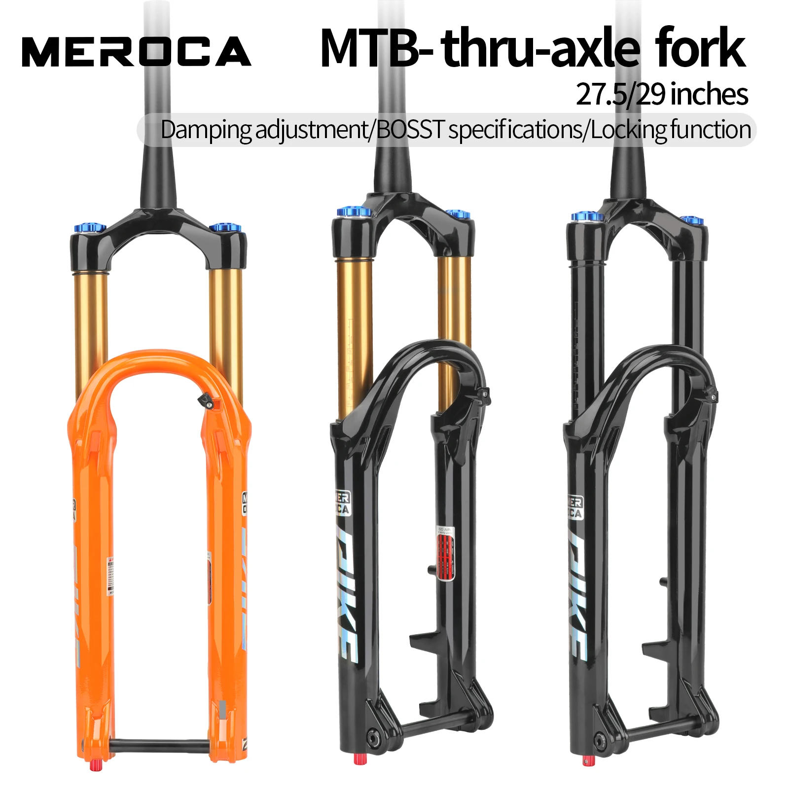 

Передняя вилка MEROCA MTB, воздушная амортизация, сквозная ось 110 мм x 15 мм, 27,5/29 дюймов, колеса, передняя вилка с прямой трубкой MTB и длинным ходом
